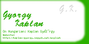 gyorgy kaplan business card